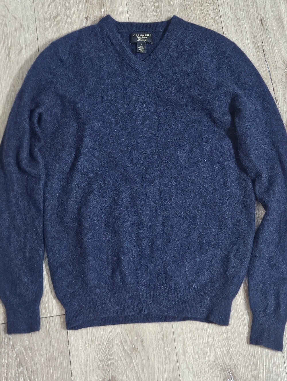 Cashmere Club Room Luxury Sweater Womens small Blue Cashmere Pullover V-neck